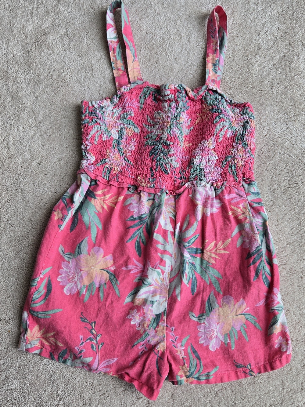 OshKosh B'gosh Pink Floral Smocked Romper